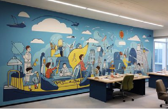 金华办公室墙绘的特点。