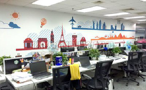 金华教你设计办公室墙绘的方法。