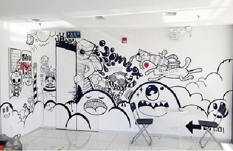 金华手绘墙并非传统涂鸦。